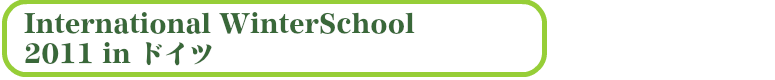 International WinterSchool 2011 in ドイツ